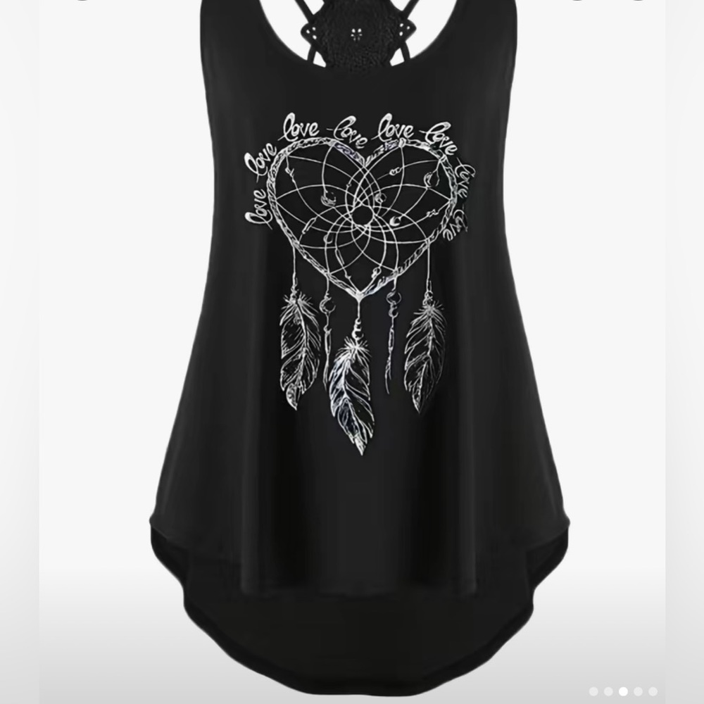 NWOT Black Plus Size Solid Contrast Lace Criss Cross Cami Top. Size 20 - Picture 1 of 9